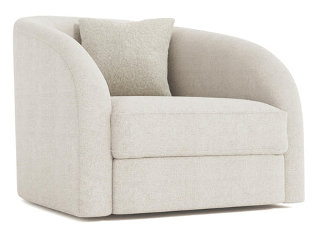 Terra White/Cream Fabric Swivel Chair - Ornate Home