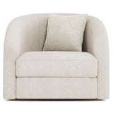 Terra White/Cream Fabric Swivel Chair - Ornate Home