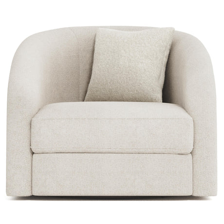 Terra White/Cream Fabric Swivel Chair - Ornate Home