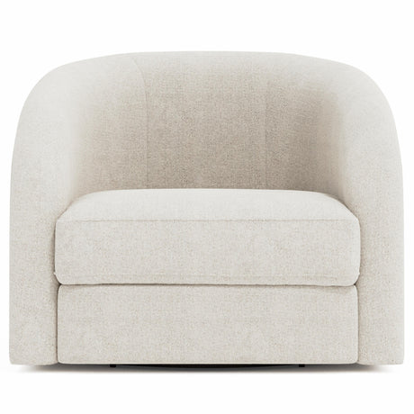 Terra White/Cream Fabric Swivel Chair - Ornate Home