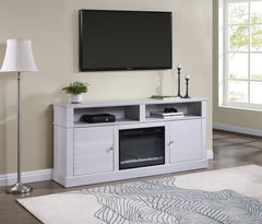 Terra White Walnut 70"W Fireplace TV Stand - Ornate Home