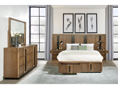 Terrace Ash Brown 5-piece Eastern King Wall Panel Bedroom Set - Ornate Home