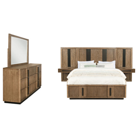 Terrace Ash Brown 5-piece Queen Wall Panel Bedroom Set - Ornate Home