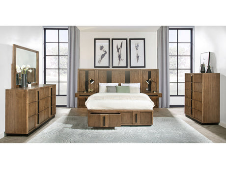 Terrace Ash Brown 6-piece California King Wall Panel Bedroom Set - Ornate Home