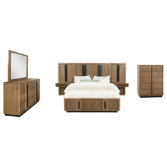 Terrace Ash Brown 6-piece California King Wall Panel Bedroom Set - Ornate Home