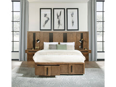 Terrace Ash Brown Eastern King Wall Panel Storage Bed - Ornate Home