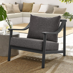 Terrace Carbon Graphite Outdoor Patio Aluminum Accent Armchair - Ornate Home