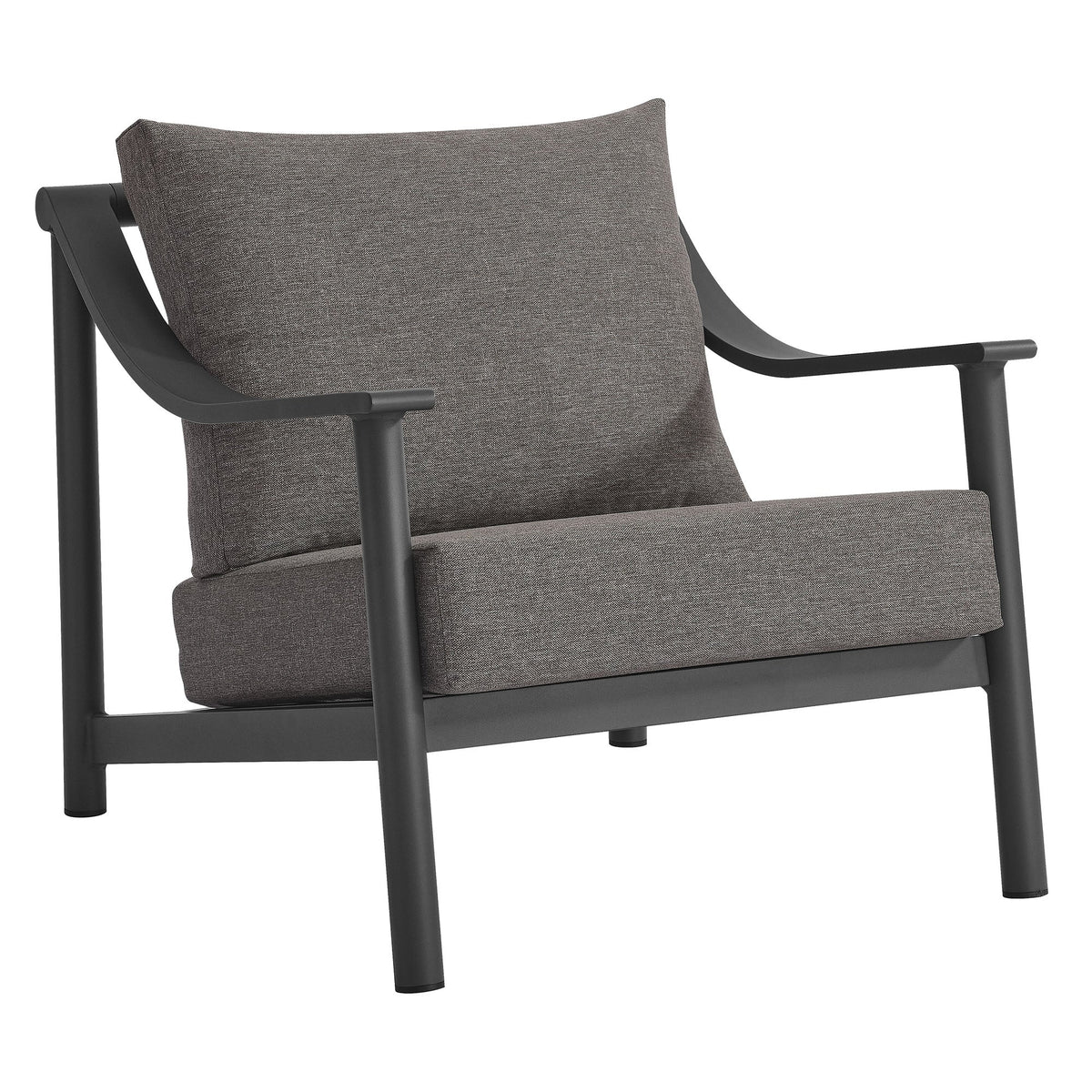 Terrace Carbon Graphite Outdoor Patio Aluminum Accent Armchair - Ornate Home