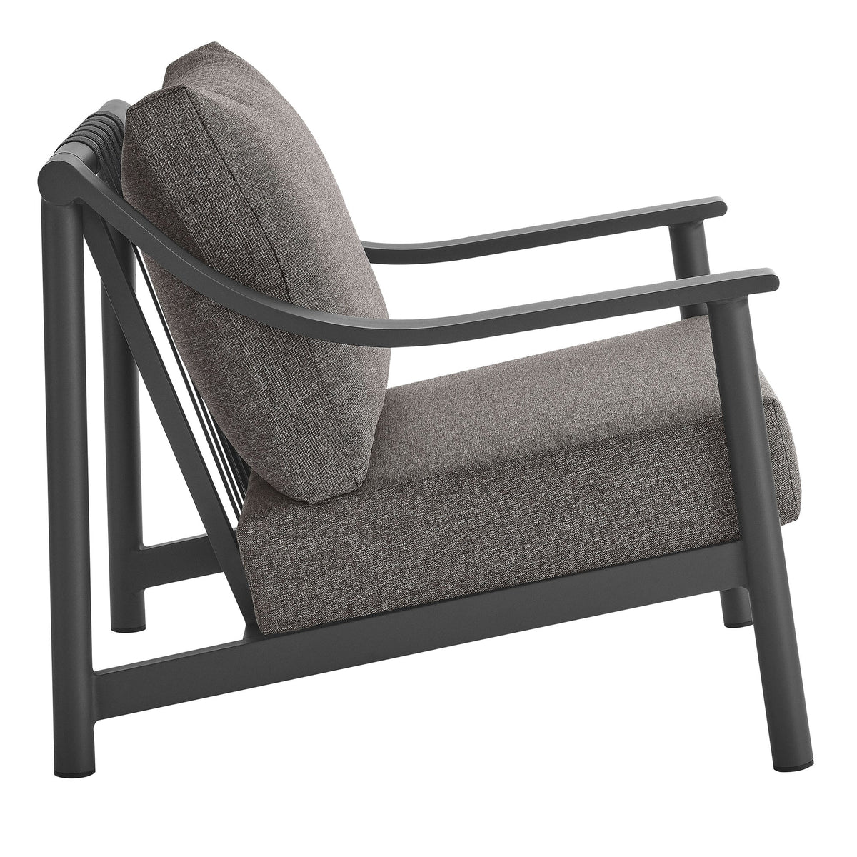 Terrace Carbon Graphite Outdoor Patio Aluminum Accent Armchair - Ornate Home