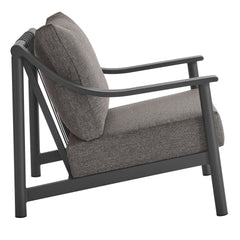 Terrace Carbon Graphite Outdoor Patio Aluminum Accent Armchair - Ornate Home