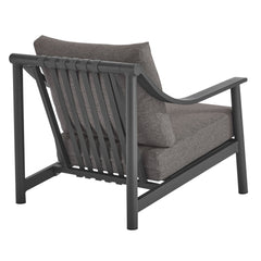 Terrace Carbon Graphite Outdoor Patio Aluminum Accent Armchair - Ornate Home