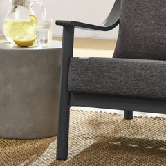 Terrace Carbon Graphite Outdoor Patio Aluminum Accent Armchair - Ornate Home