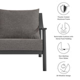 Terrace Carbon Graphite Outdoor Patio Aluminum Accent Armchair - Ornate Home