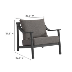 Terrace Carbon Graphite Outdoor Patio Aluminum Accent Armchair - Ornate Home