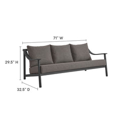 Terrace Carbon Graphite Outdoor Patio Aluminum Sofa - Ornate Home