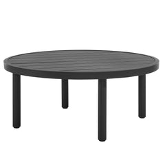 Terrace Graphite 35" Outdoor Patio Aluminum Round Coffee Table - Ornate Home