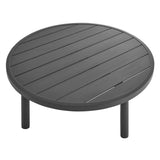 Terrace Graphite 35" Outdoor Patio Aluminum Round Coffee Table - Ornate Home