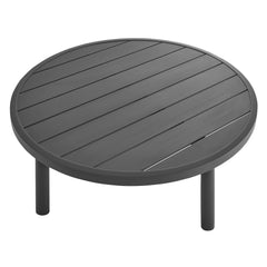 Terrace Graphite 35" Outdoor Patio Aluminum Round Coffee Table - Ornate Home