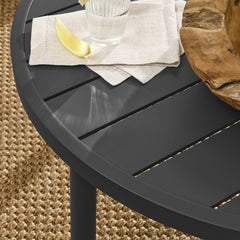 Terrace Graphite 35" Outdoor Patio Aluminum Round Coffee Table - Ornate Home