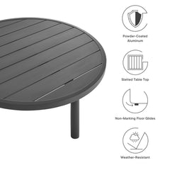 Terrace Graphite 35" Outdoor Patio Aluminum Round Coffee Table - Ornate Home