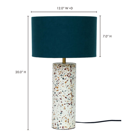 Terrazzo Cylinder Multicolor Table Lamp - Ornate Home