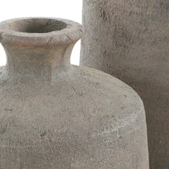 Terrene Brown Clay Vases (Set of 2) - Ornate Home
