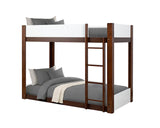 Terri White/Dark Cherry Twin/Twin Bunk Bed+Mattress - Ornate Home