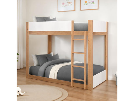 Terri White/Natural Twin/Twin Bunk Bed - Ornate Home
