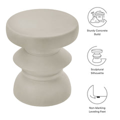 Terza Light Gray Indoor - Outdoor Patio Concrete Side Table - Ornate Home