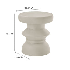 Terza Light Gray Indoor - Outdoor Patio Concrete Side Table - Ornate Home
