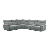 Tesoro Dark Gray 6-Piece Modular Power Reclining Sectional - Ornate Home