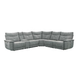 Tesoro Dark Gray 6-Piece Modular Power Reclining Sectional - Ornate Home