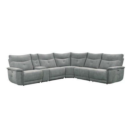 Tesoro Dark Gray 6-Piece Modular Power Reclining Sectional - Ornate Home