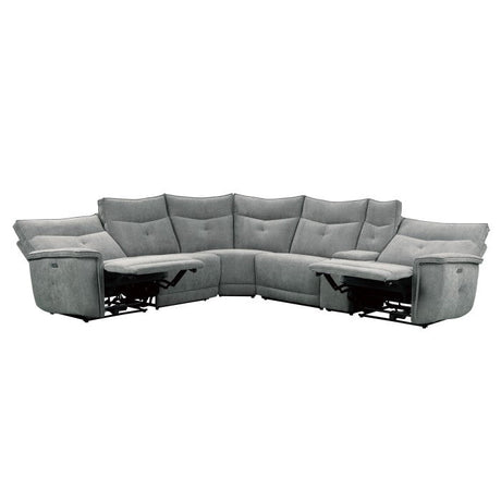 Tesoro Dark Gray 6-Piece Modular Power Reclining Sectional - Ornate Home