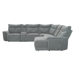 Tesoro Dark Gray 6-Piece Modular Power Reclining Sectional with Right Chaise - Ornate Home