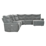 Tesoro Dark Gray 6-Piece Modular Power Reclining Sectional with Right Chaise - Ornate Home