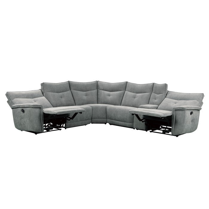 Tesoro Dark Gray 6-Piece Modular Reclining Sectional - Ornate Home