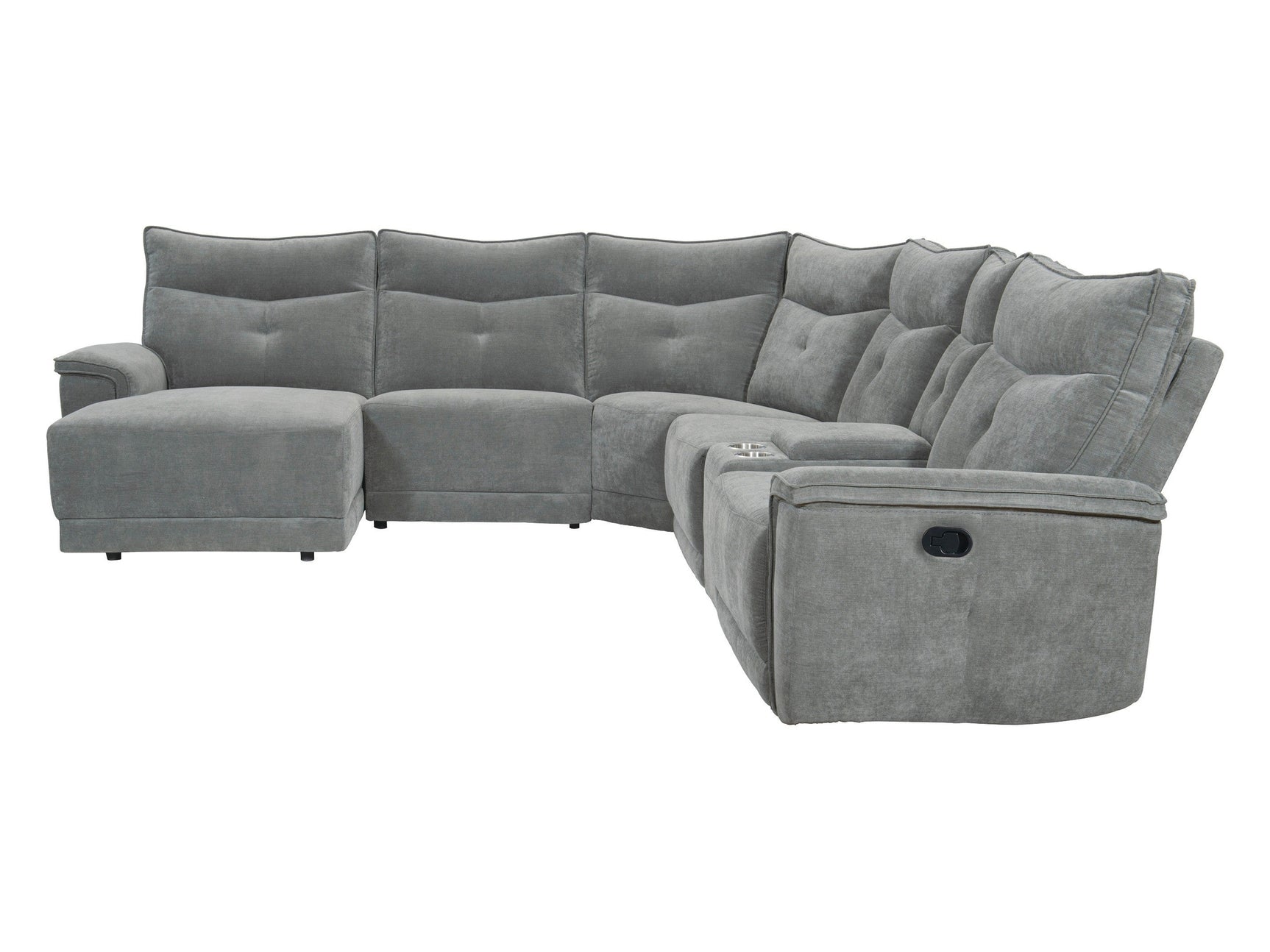 Tesoro Dark Gray 6-Piece Modular Reclining Sectional with Left Chaise - Ornate Home