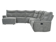 Tesoro Dark Gray 6-Piece Modular Reclining Sectional with Left Chaise - Ornate Home
