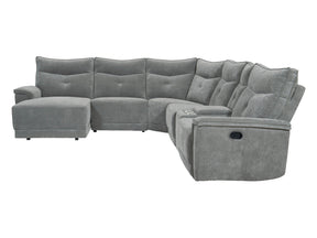 Tesoro Dark Gray 6-Piece Modular Reclining Sectional with Left Chaise - Ornate Home