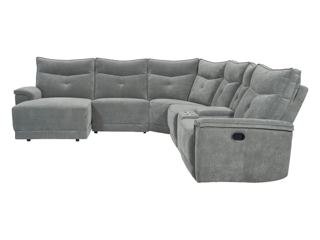 Tesoro Dark Gray 6-Piece Modular Reclining Sectional with Left Chaise - Ornate Home