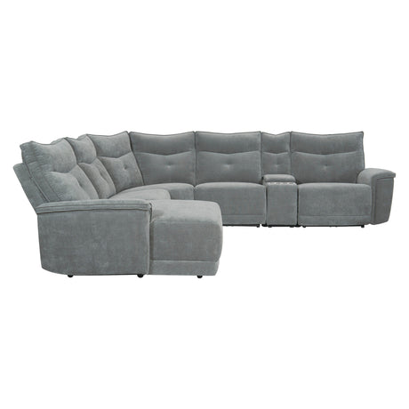 Tesoro Dark Gray 6-Piece Modular Reclining Sectional with Left Chaise - Ornate Home