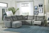 Tesoro Dark Gray 6-Piece Modular Reclining Sectional with Left Chaise - Ornate Home