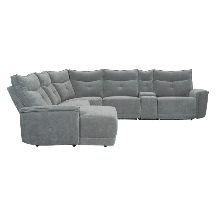 Tesoro Dark Gray 6-Piece Modular Reclining Sectional with Left Chaise - Ornate Home