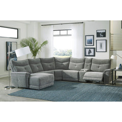 Tesoro Dark Gray 6-Piece Modular Reclining Sectional with Left Chaise - Ornate Home