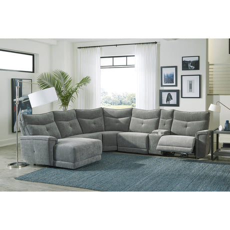 Tesoro Dark Gray 6-Piece Modular Reclining Sectional with Left Chaise - Ornate Home