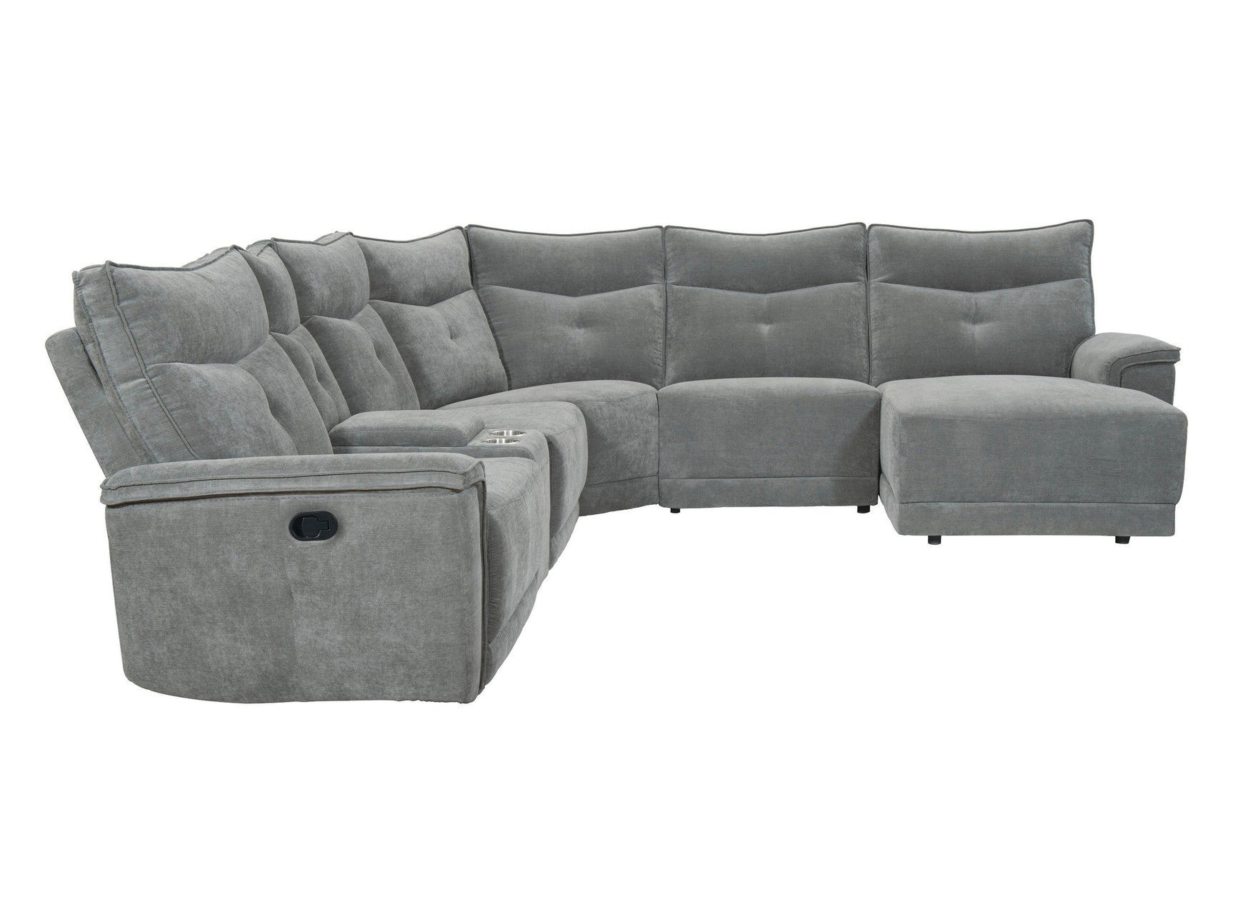 Tesoro Dark Gray 6-Piece Modular Reclining Sectional with Right Chaise - Ornate Home
