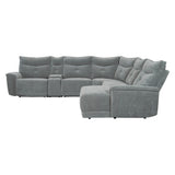 Tesoro Dark Gray 6-Piece Modular Reclining Sectional with Right Chaise - Ornate Home