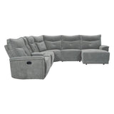Tesoro Dark Gray 6-Piece Modular Reclining Sectional with Right Chaise - Ornate Home