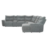 Tesoro Dark Gray 6-Piece Modular Reclining Sectional with Right Chaise - Ornate Home